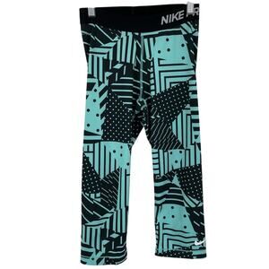 Nike Pro Women's Leggings Small Capri Geometric Print Funky Workout‎